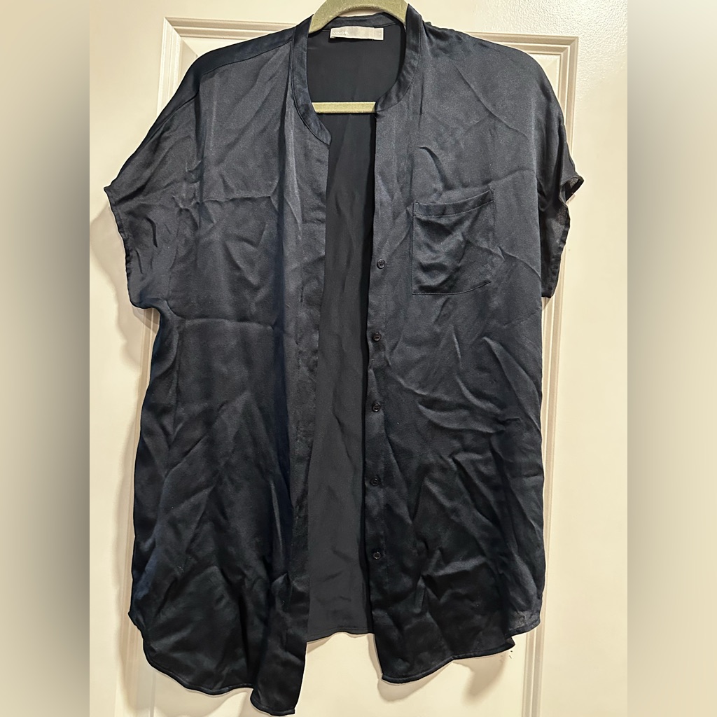 Vince Dark Navy Short Sleeve Shirt Jacket